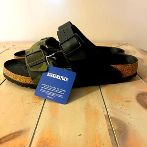 Birkenstock Arizona Split Two Tone Black Desert Soil Camo Green Men's Sz 11 NWOB